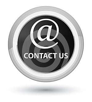 Contact us (email address icon) prime black round button