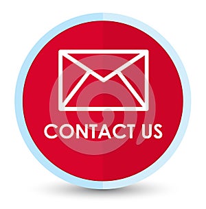 Contact us (email icon) flat prime red round button