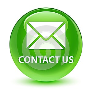 Contact us (email icon) glassy green round button