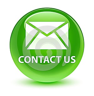 Contact us (email icon) glassy green round button