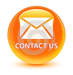 Contact us (email icon) glassy orange round button
