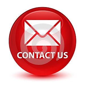 Contact us (email icon) glassy red round button