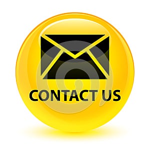 Contact us (email icon) glassy yellow round button