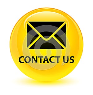 Contact us (email icon) glassy yellow round button