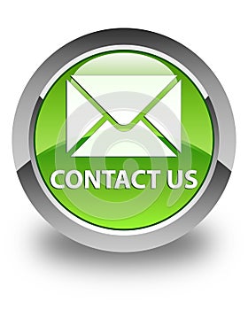 Contact us (email icon) glossy green round button