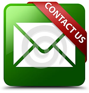 Contact us email icon green square button