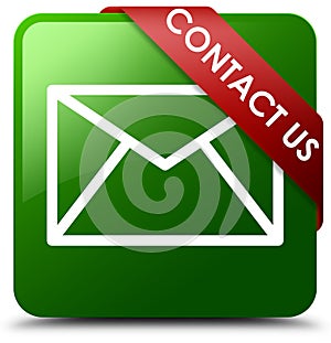 Contact us email icon green square button