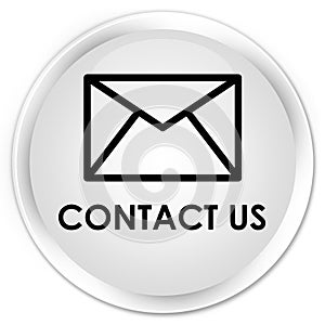 Contact us (email icon) premium white round button