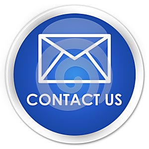 Contact us (email icon) premium blue round button