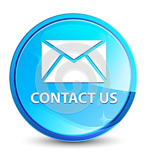Contact us (email icon) splash natural blue round button