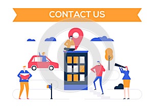 Contact us - flat design style colorful illustration