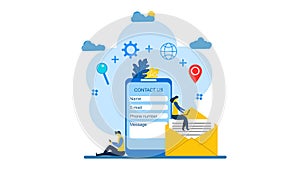 Contact Us flat vector illustration