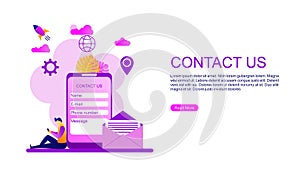 Contact Us flat vector illustration