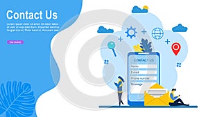 Contact Us flat vector illustrationn