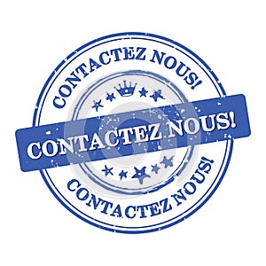 Contact us! French language Contactez nous business stamp