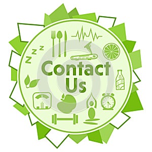 Contact Us Green Random Shapes Circular Health Symbols