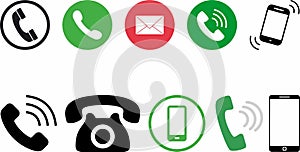 Contact us icon set collection