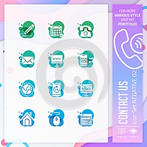 Contact us icon set with glyph style for service symbol. Communication icon bundle can use for website, app, UI, infographic,