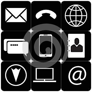 Contact us icon set, Vector contact icon for website and business.