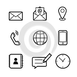Contact Us icon set for your business