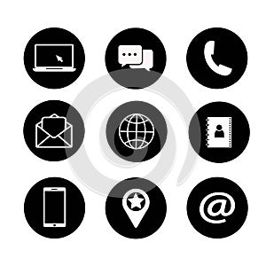 Contact us icon vector. Communication icon set