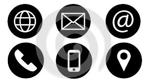 Contact us icons. Set of communication icon