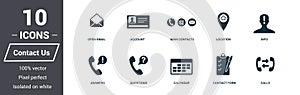 Contact us icons set. Premium quality symbol collection. Contact us icon set simple elements. Ready to use in web design, apps, so