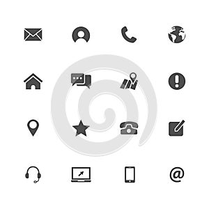Contact us icons. set vector illustration web icon