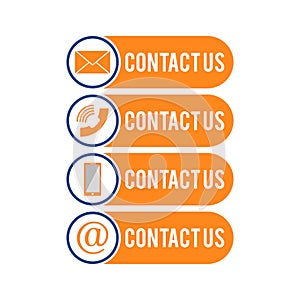 Contact us icons. Web icon set, Contact support sign