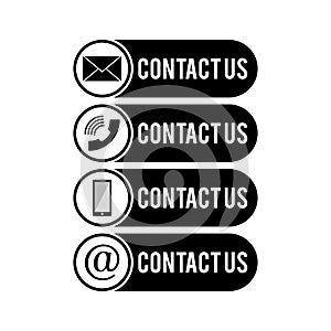 Contact us icons. Web icon set, Contact support sign