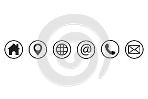 Contact us icons. Web icon set. Vector illustration