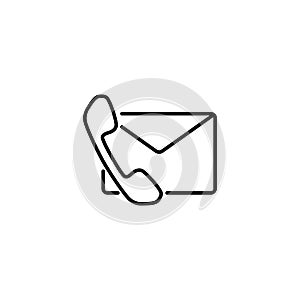 Contact us, mail and phone on white background