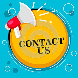 Contact Us - megaphone  and text.