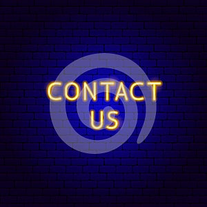 Contact Us Neon Text
