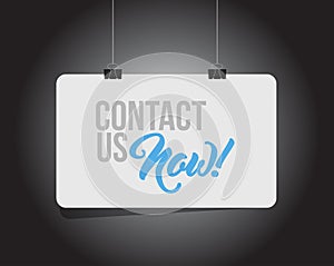 Contact us now hanging banner message
