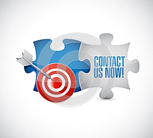 Contact us now target puzzle pieces message