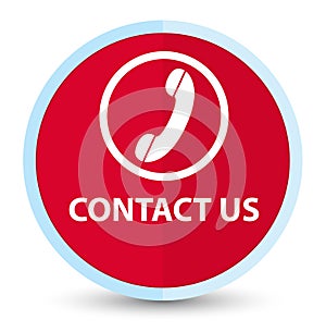 Contact us (phone icon) flat prime red round button