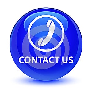 Contact us (phone icon) glassy blue round button