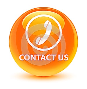 Contact us (phone icon) glassy orange round button