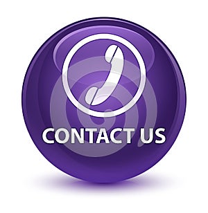 Contact us (phone icon) glassy purple round button