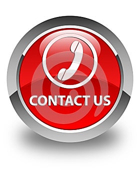 Contact us (phone icon) glossy red round button