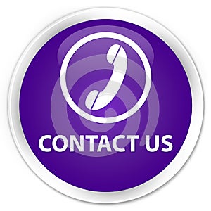 Contact us (phone icon) premium purple round button