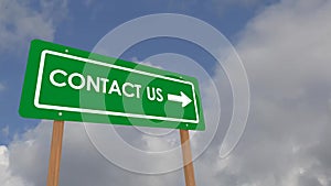 Contact us road sign