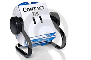 Contact Us on rotary card index