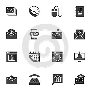 Contact us service vector icons set