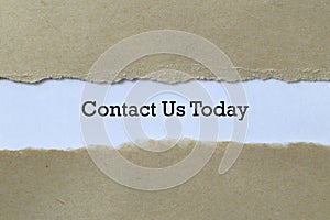 Contact us today on paper