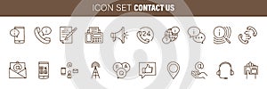 Contact Us. Universal Thin Icons Set For Your Web design, Mobile design, Infographics