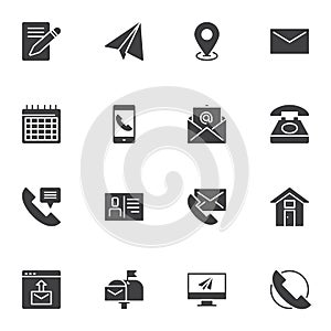 Contact us vector icons set