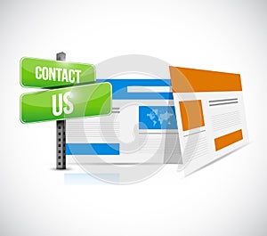 contact us web browser sign concept