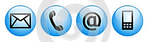 Contact us web buttons blue